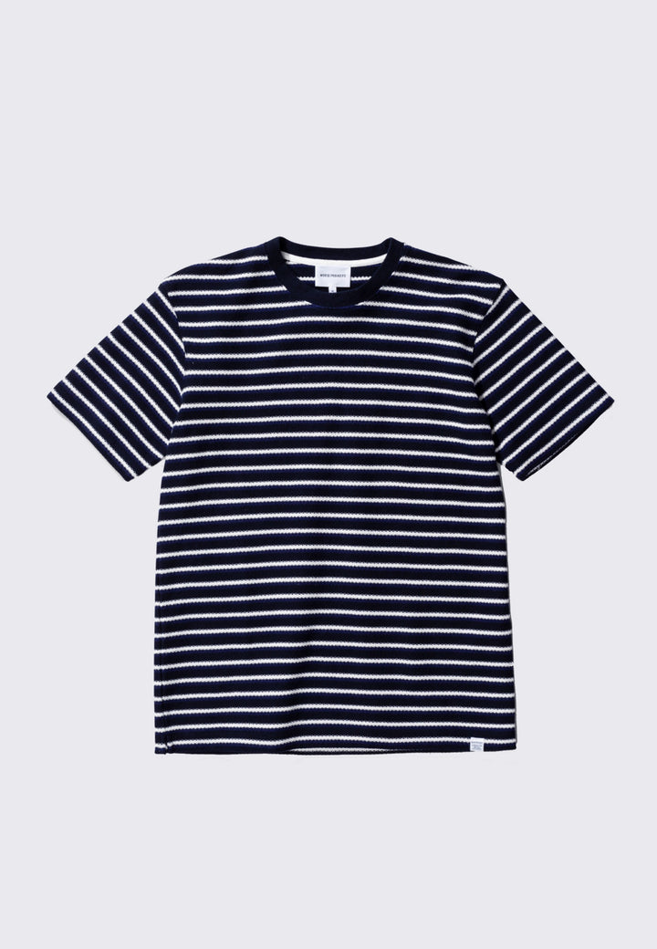 Johannes Jacquard Stripe T-Shirt - twilight blue