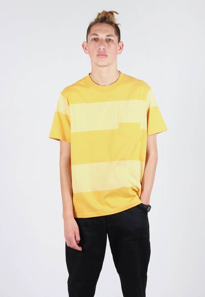 Norse Projects Johannes Block Stripe T-Shirt - sunwashed yellow - Good As Gold