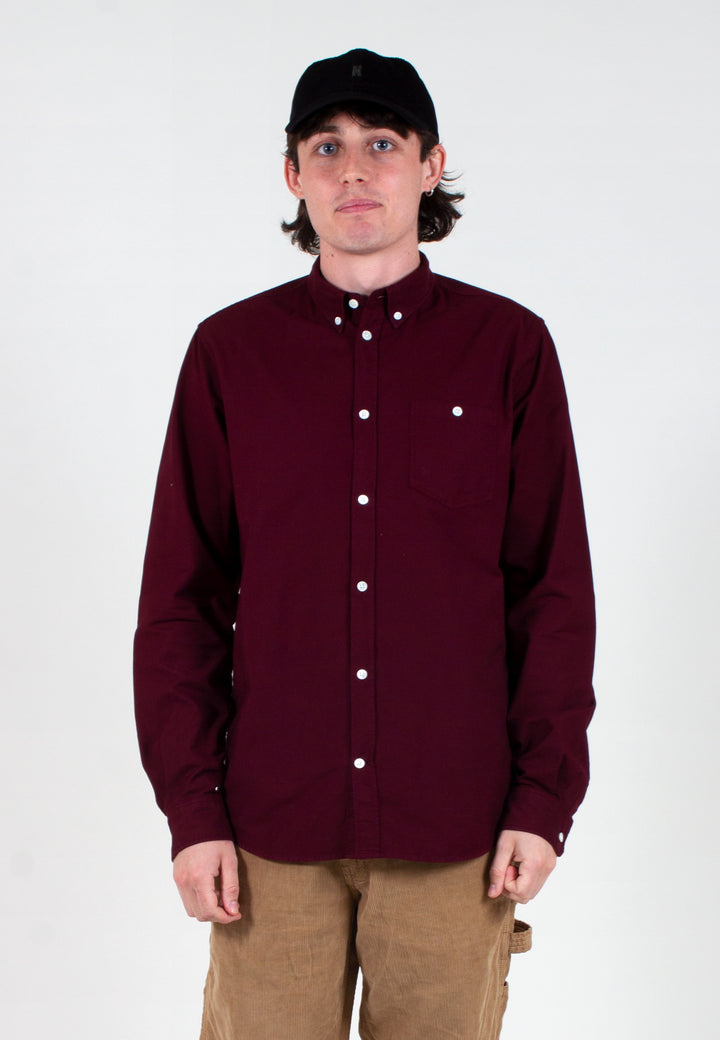 Norse Projects | Anton Oxford Shirt - mulberry red | Good As Gold, NZ