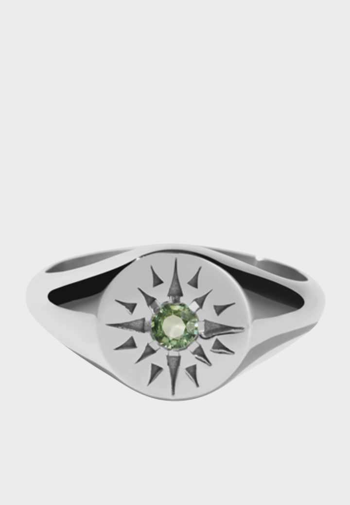 Meadowlark Ursa Signet Ring - silver/green sapphire - Good As Gold