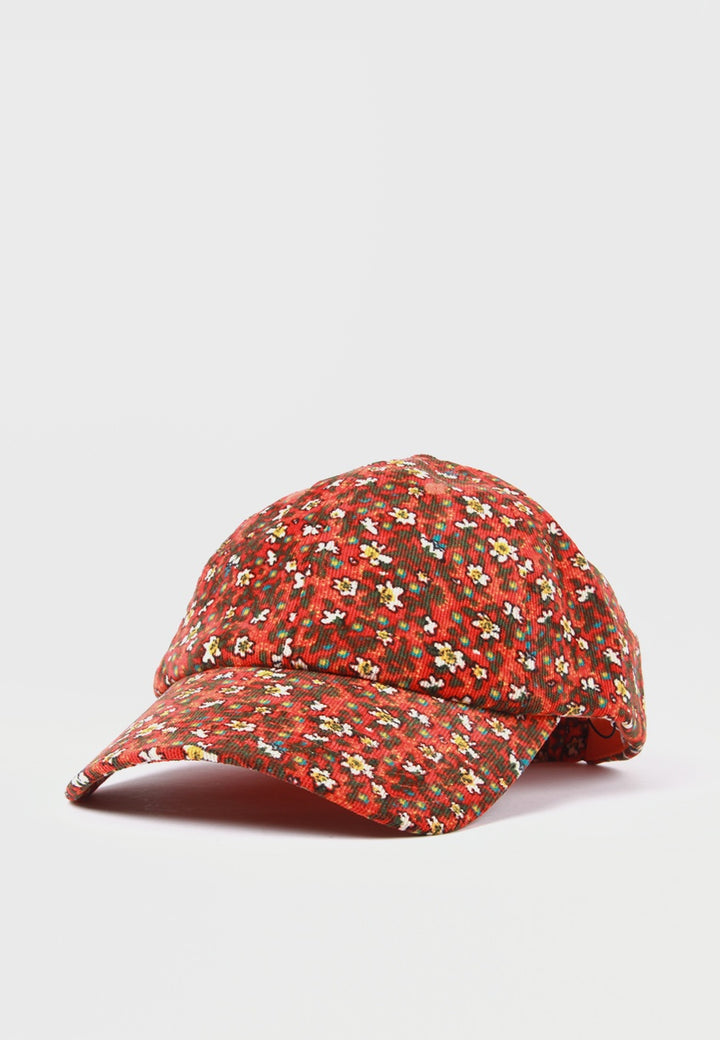 Floral Cord Cap - red floral