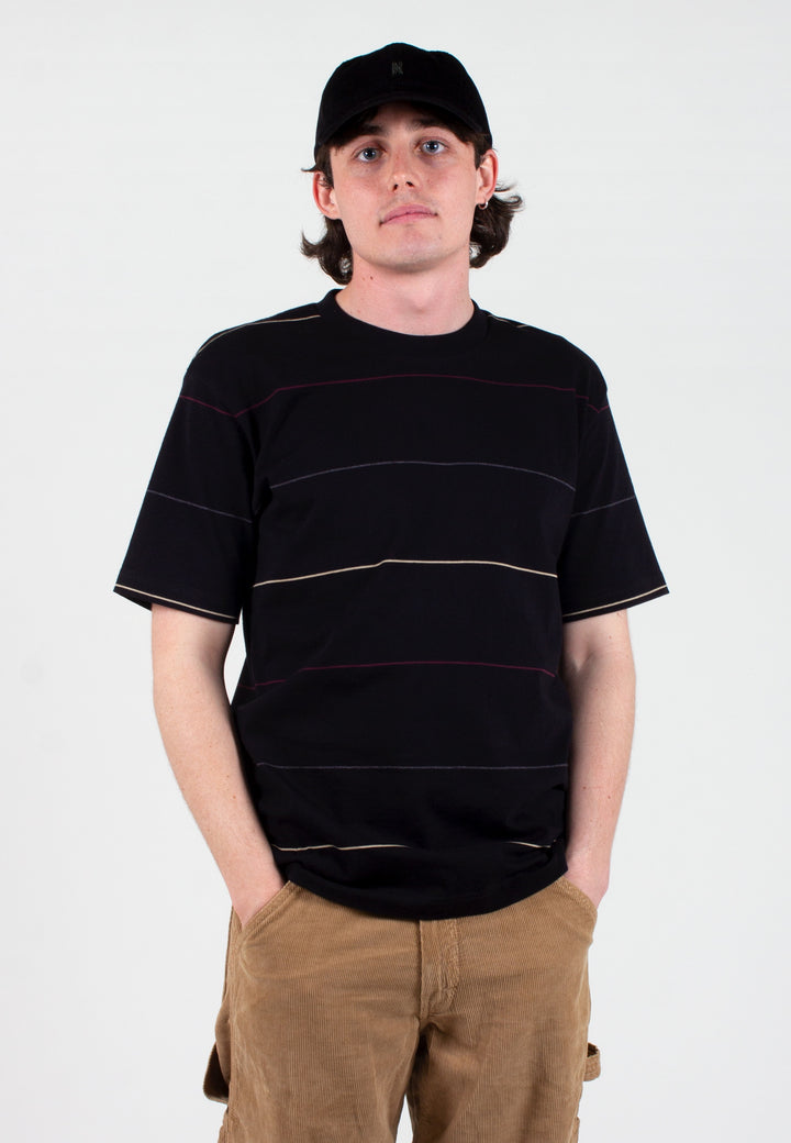 Norse Projects | Johannes Thin Stripe T-Shirt - black | Good As Gold, NZ