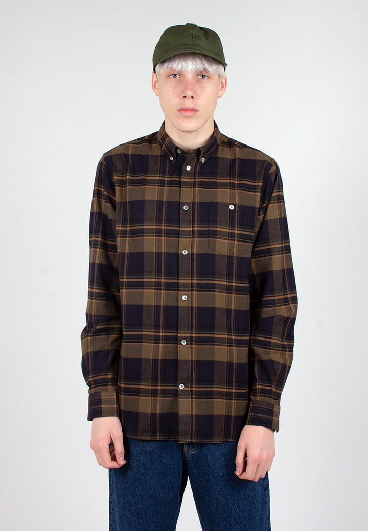 Norse Projects | Anton Brushed Flannel Check - ivy green | Good As Gold, NZ
