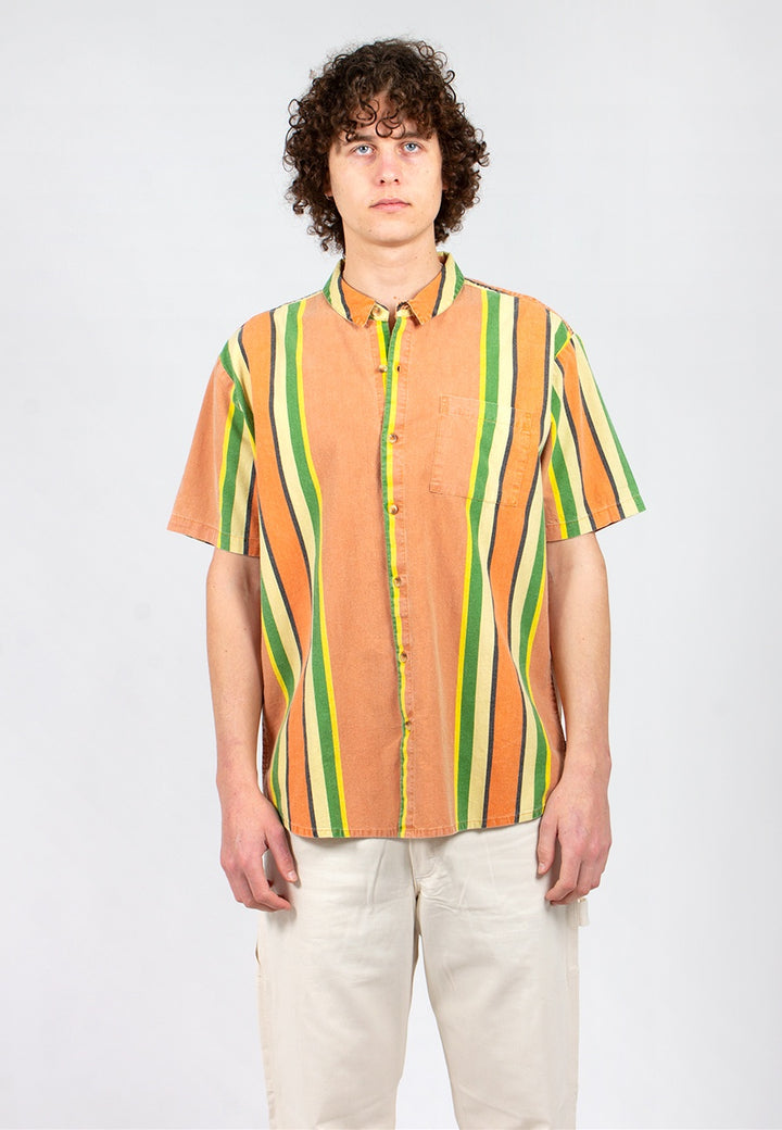 Rollas | Bon Shirt Fast Time Stripe - orange stripe | Good As Gold, NZ