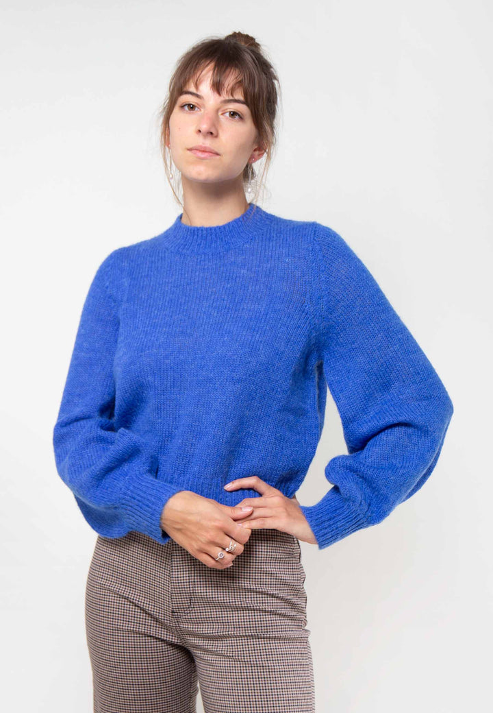Fluffy Gigi Knit Sweater - marine blue