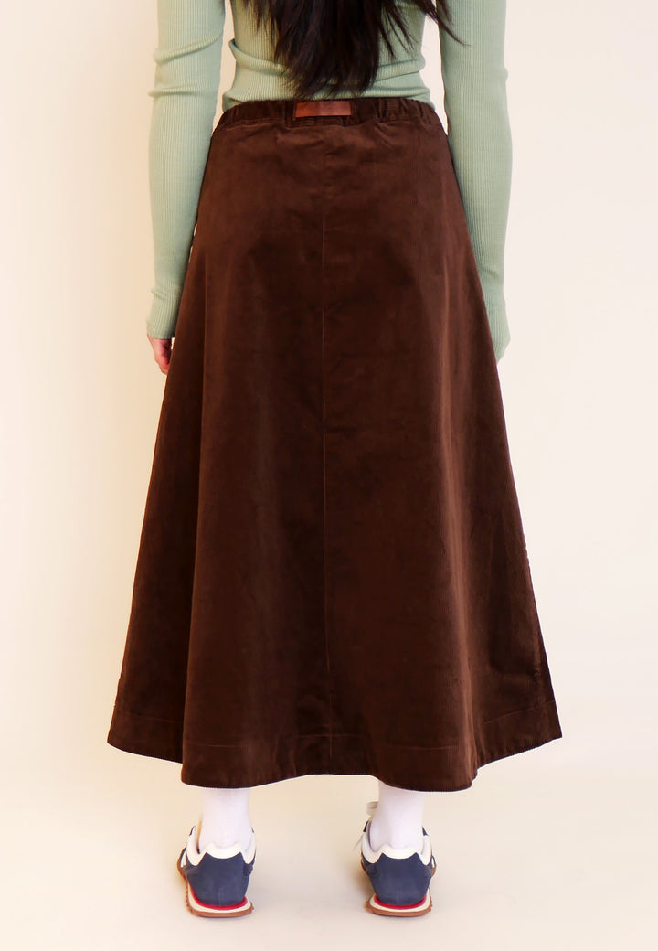 Corduroy Talecut Skirt - Dark Brown