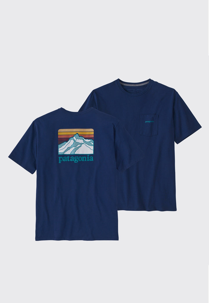 Line Logo Ridge Pocket Responsibili-T-Shirt - Lagom Blue