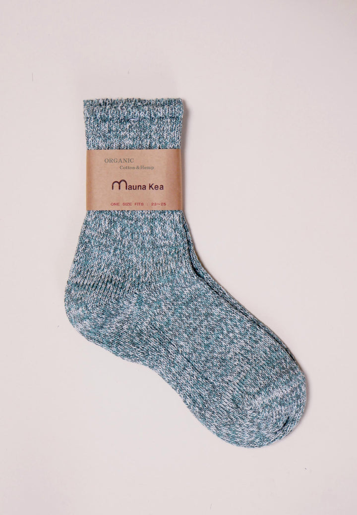 Organic Low Gauge Pastel Rib Socks - Mint