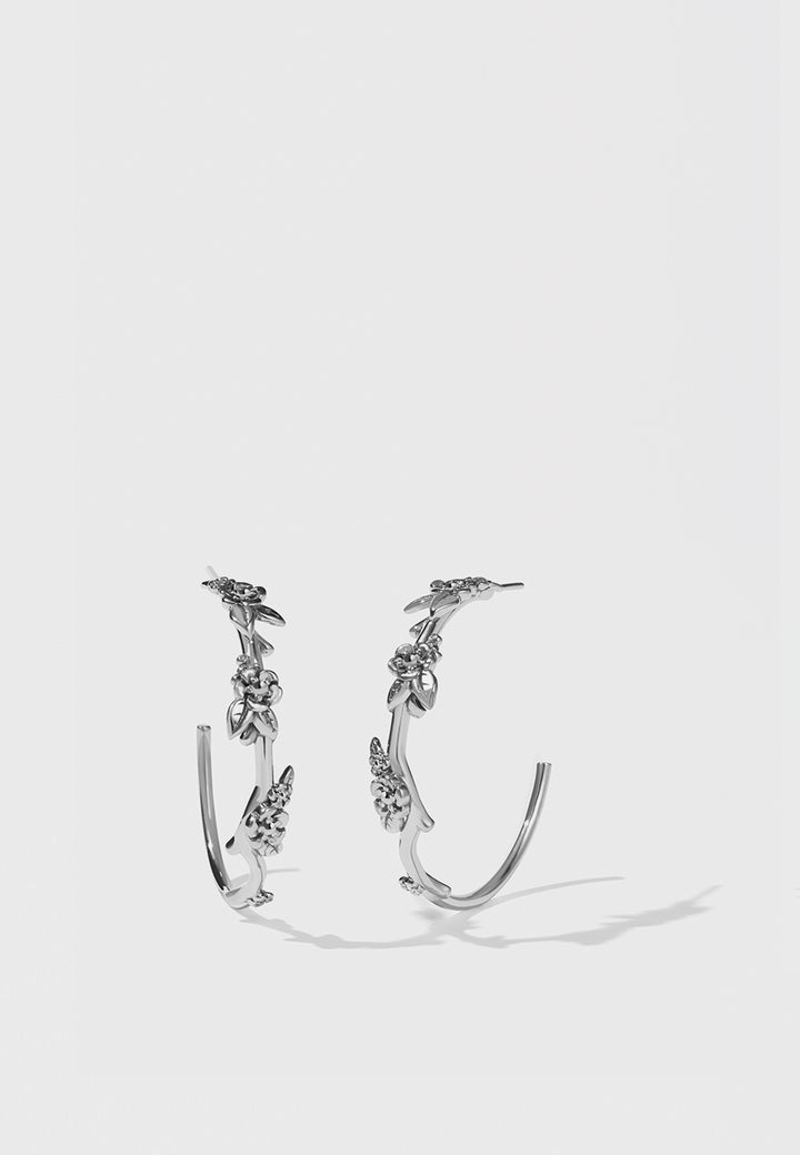Large Alba Hoop Earrings - silver