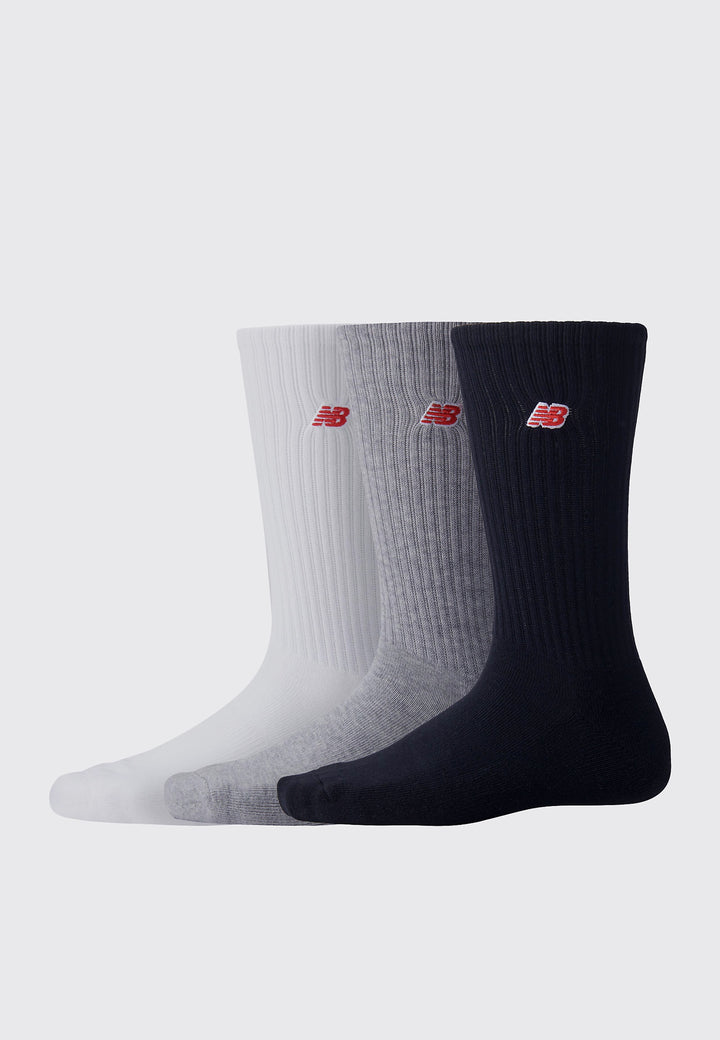 Patch Logo Socks 3 Pack - Black/Grey/White