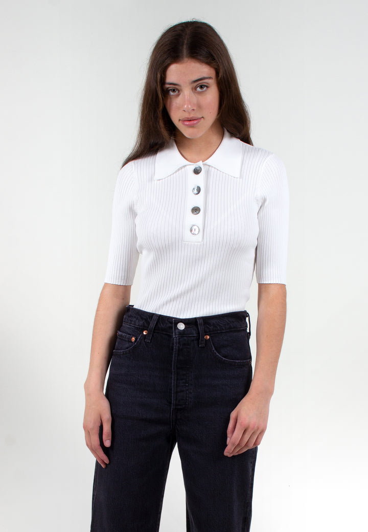 Chelsea Polo Top - ivory