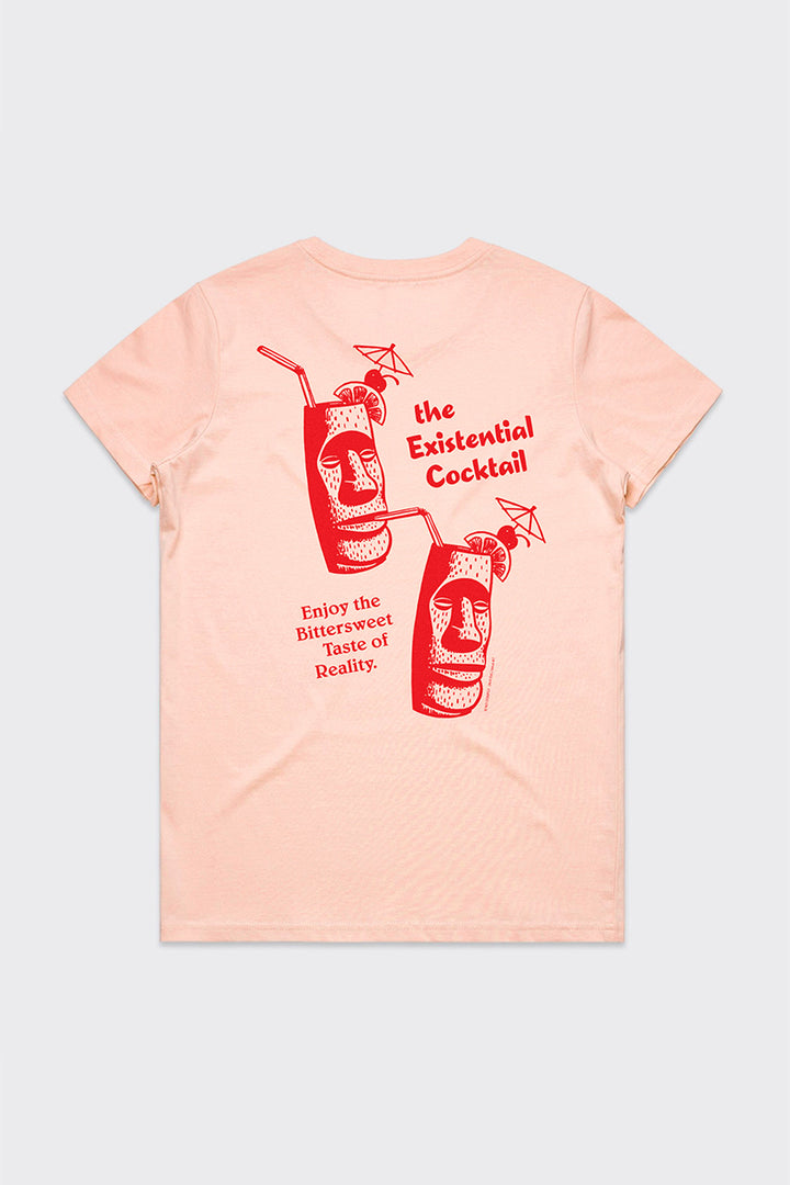 Womens Existential Cocktail T-Shirt - pink