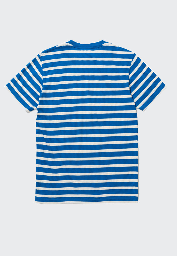 Niels Pique Stripe T-Shirt - himmel blue
