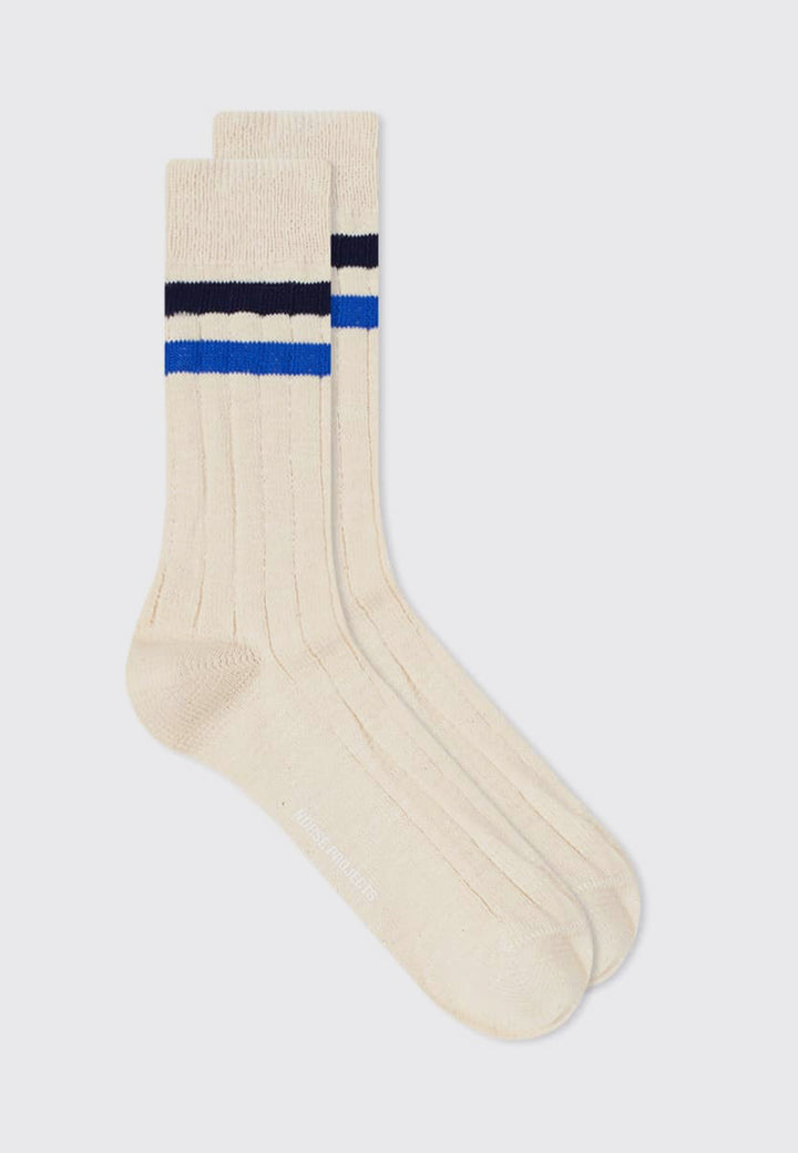 Bjarki Slub Stripe Socks - twilight blue