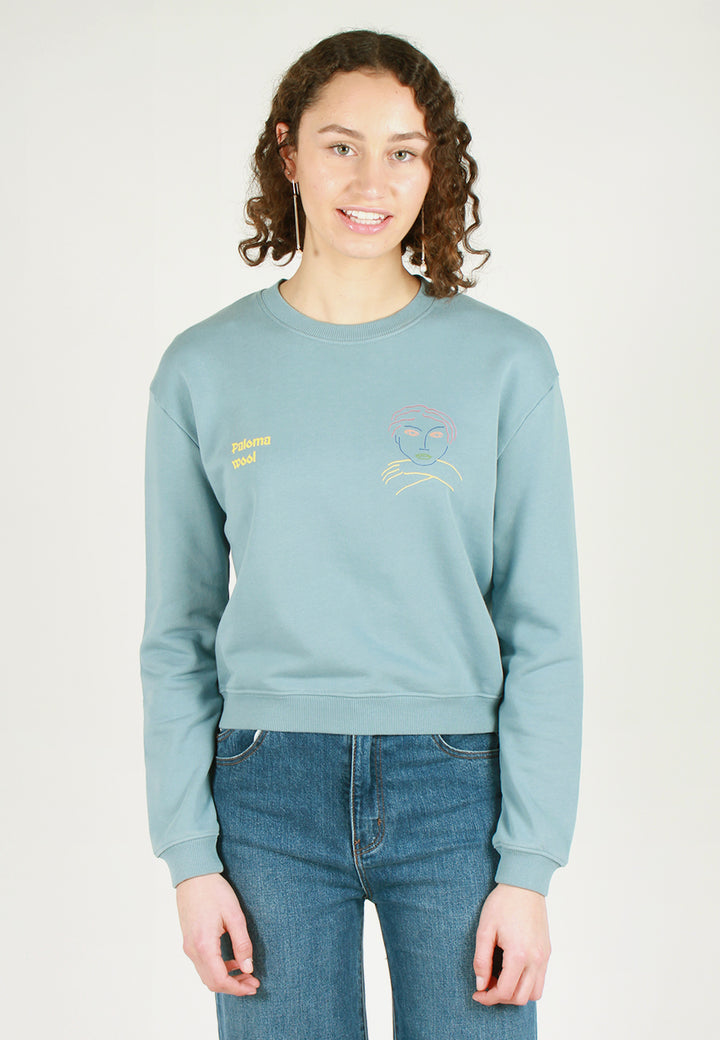 Hotel Face Sweater - soft blue