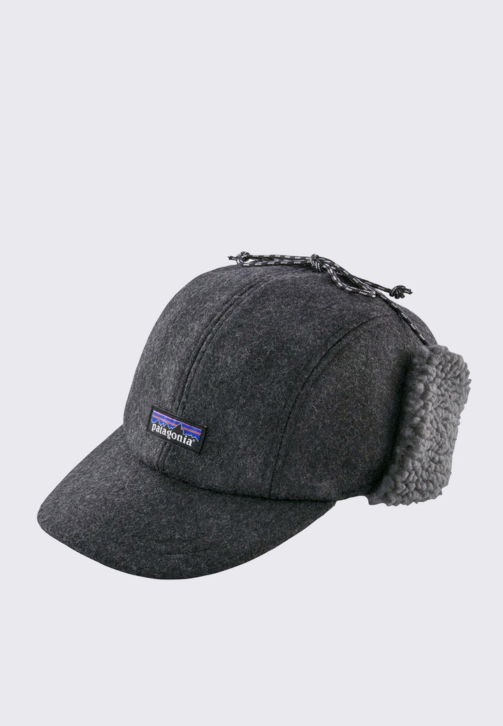 Recycled Wool Ear Flap Cap - forge grey