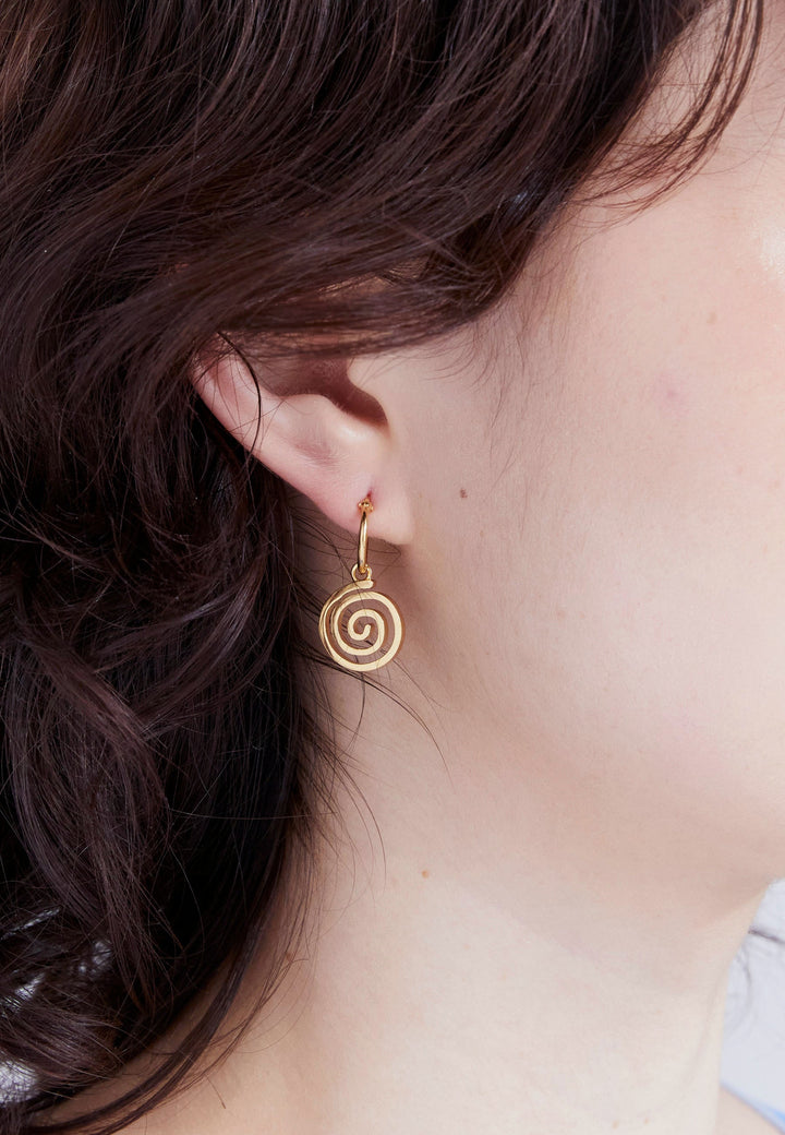 Floating Spiral Earring - Gold