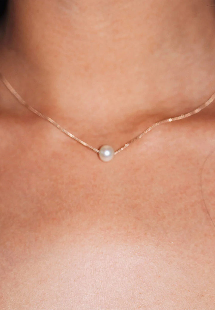 Selene Pearl Necklace - Silver