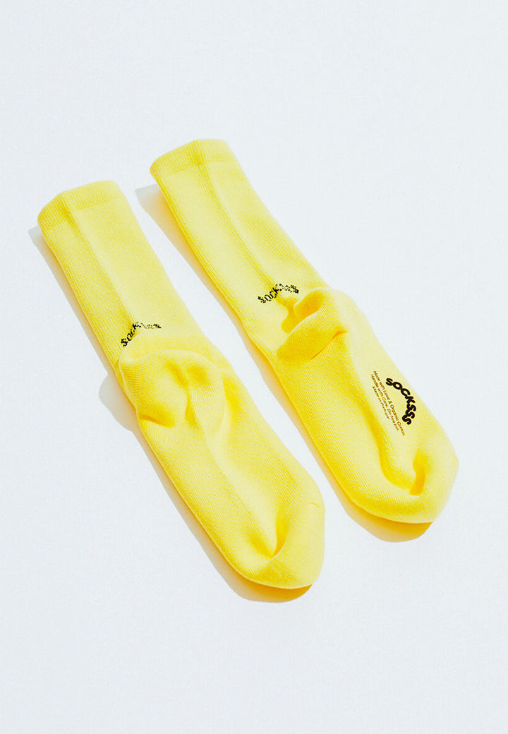 Tennis Solid Socks - lemon snow