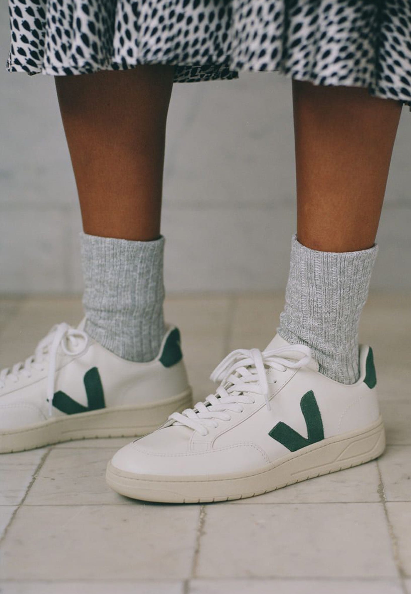 Veja | Buy V12 Leather - extra white/cyprus online | Good As Gold, NZ