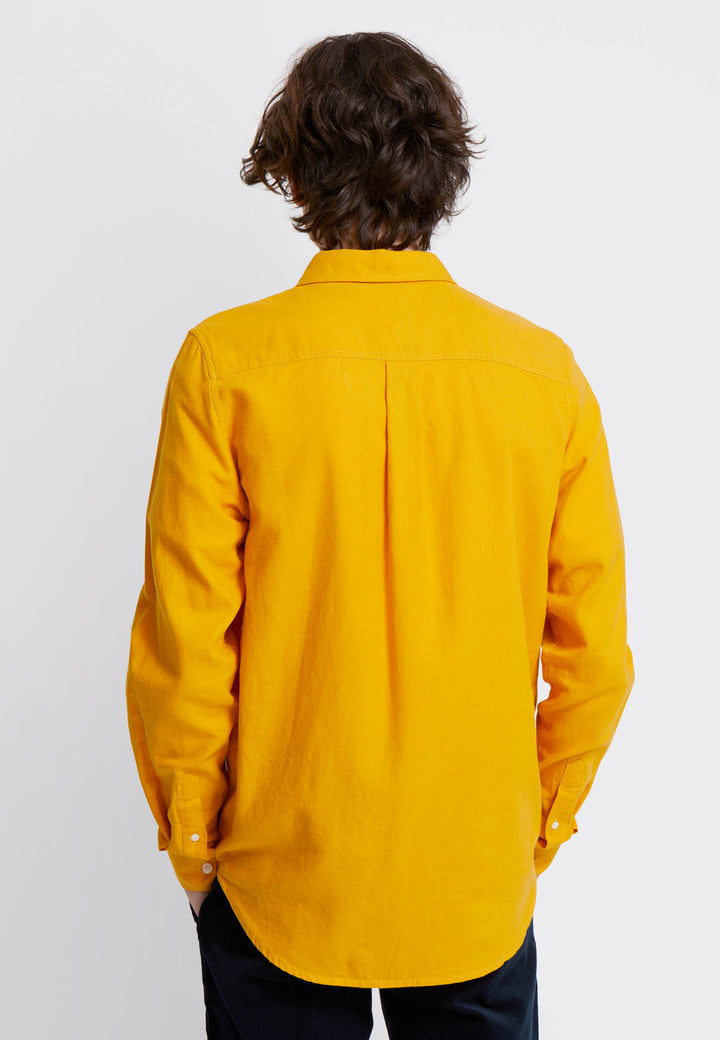Andrew Cotton Linen Shirt - light orange