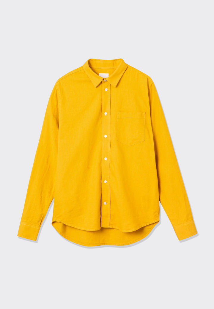 Andrew Cotton Linen Shirt - light orange