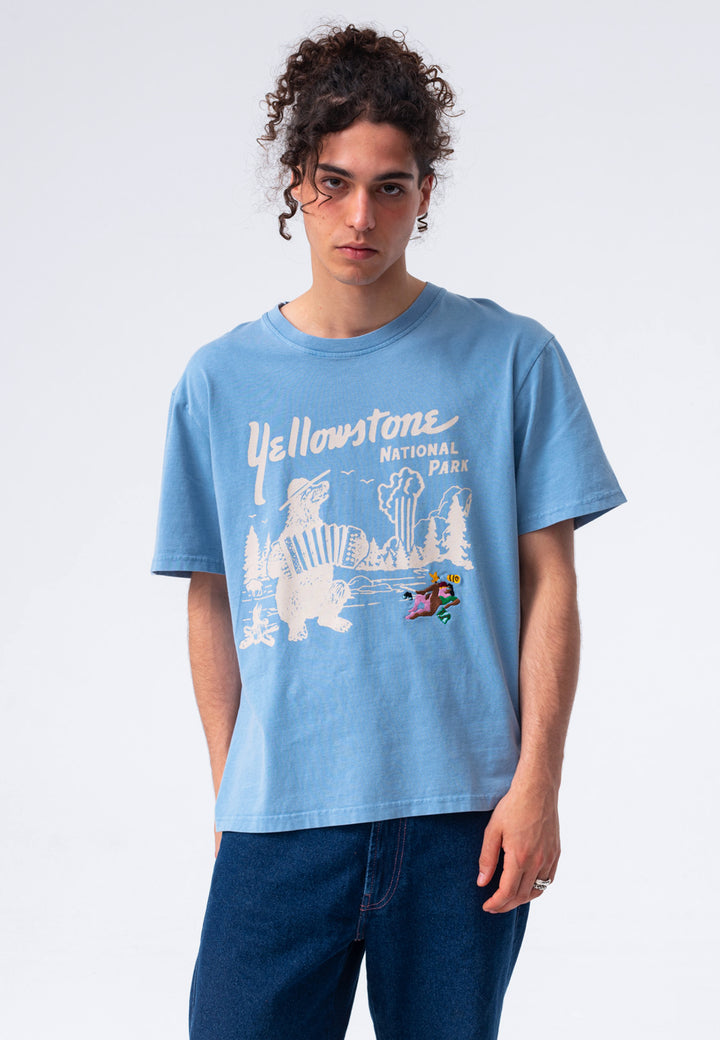 Yellowstone Bone T-Shirt - Washed Blue