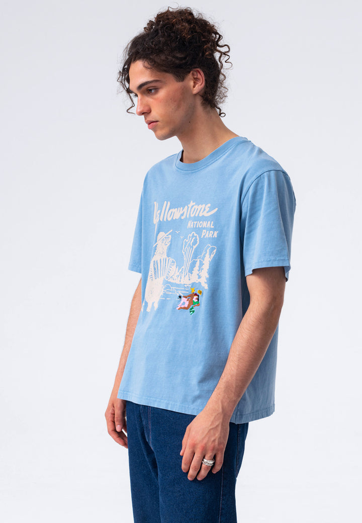 Yellowstone Bone T-Shirt - Washed Blue